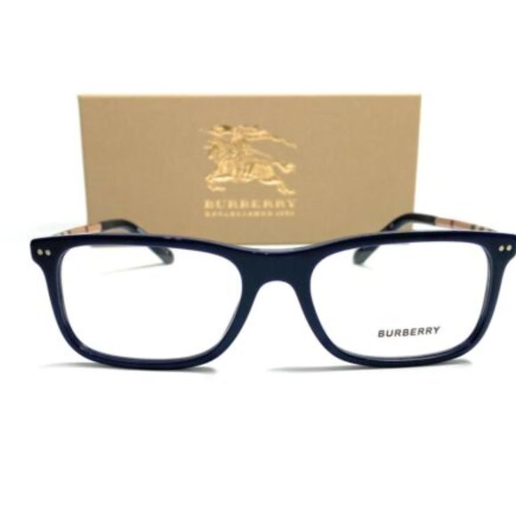 Burberry Men's Blue Rectangle Eyeglasses! - Picture 2 of 4